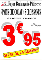 5 Pains chocolat + 5 croissants : 3€95 Le paquet - Intermarché Super