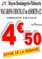 12 Macarons chocolat ou assortis : 4 € 50 la boite - Intermarché Super