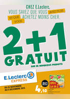E.Leclerc Express 2+1 gratuit sur de nombreux produits - E.Leclerc