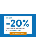 Promos et remises  : Jusqu'a -20% sur vos fenetres, portes, volets et pergolas