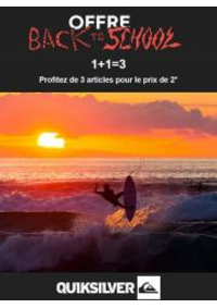 Prospectus Quiksilver Chambéry : Offre Back to School 1+1=3