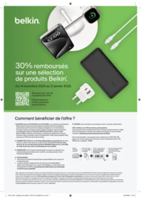 Prospectus Boulanger Perpignan : 30% remboursés sur une sélection de produits Belkin.