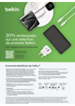 Promos et remises  : 30% remboursés sur une sélection de produits Belkin.