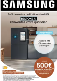 Prospectus Boulanger Perpignan : Samsung : jusqu'à 500€ remboursés sur une sélection de réfrigérateurs