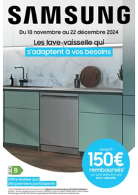 Prospectus Boulanger Brest : Samsung : jusqu'à 150€ remboursés sur une sélection de lave-vaisselle