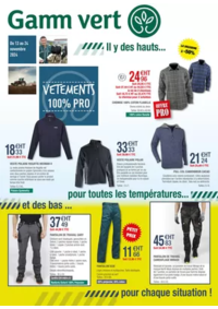 Prospectus Gamm vert ST NIZIER SOUS CHARLIEU : Vetements PRO