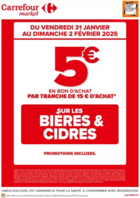 Prospectus Carrefour Market LES AIX D'ANGILLON : OPERATION BON D’ACHAT SUR LES BIERES & CIDRES