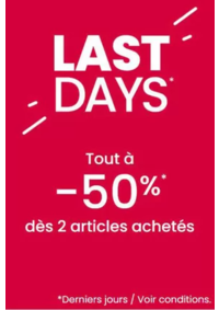 Prospectus Okaïdi ROMILLY SUR SEINE : LAST DAYS Tout à -50% dès 2 articles achetés