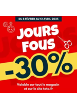 Promos et remises  : L’événement incontournable chez TOTO : « LES JOURS FOUS »