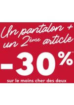 Promos et remises  : Un pantalon + un 2ème article : -30% sur le moins cher des deux