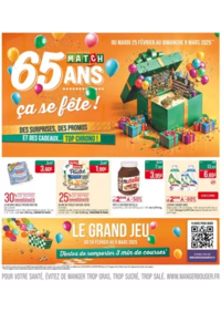 Prospectus Supermarchés Match Pont-à-Mousson : 65 ANS ça se fête !