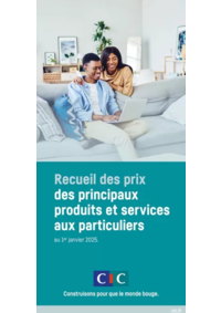 Prospectus CIC CASTELNAUDARY : Recueil des prix des principaux produits et services aux particuliers