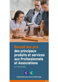 Prospectus CIC BESSEGES : Recueil des prix des principaux produits et services aux Professionnels et Associations