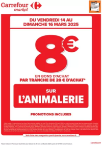 Prospectus Carrefour Market TOURGEVILLE : OPERATION BON D’ACHAT SUR L’ANIMALERIE