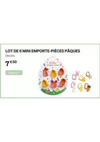 Prospectus Alice Délice Aéroville  : Lot de 6 mini emporte-pièces en plastique Pâques