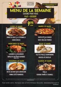 Prospectus Carrefour BESANCON Zone Commerciale Est : MENUS CAFETERIA DU 24 AU 29 MARS 2025