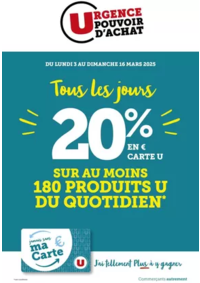 Prospectus U Express Le Grau-du-Roi - Rte de l'Espiguette : Tous les jours 20%