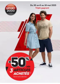 Prospectus Sport 2000 AUBENAS : -50% sur le 3 articles achetés