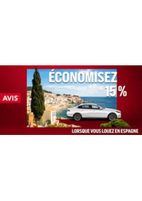 Prospectus AVIS - Nancy - Ludres : Économisez 15 % sur les locations en Espagne