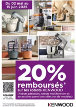 Promos et remises  : Offre KENWOOD: 20% remboursés sur une selection de robots Kenwood