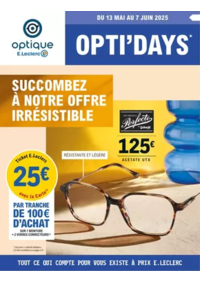 Prospectus Optique E.Leclerc NEUFCHATEAU : Optidays Ete
