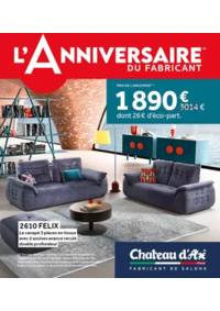 Prospectus Château d´Ax Carcassonne : L'ANNIVERSAIRE DU FABRICANT