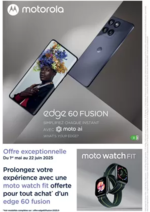 Promos et remises  : Montre Moto Watch Fit offerte