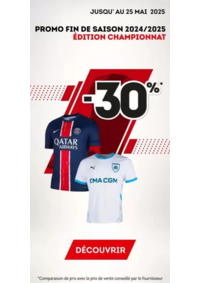 Prospectus Sport 2000 SELESTAT 10 rue de l' Industrie : Promo Fin de saison 2024-2025 : -30% sur les maillots et survêtements de clubs édition championnat !
