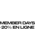 Promos et remises  : Members days -20% en ligne