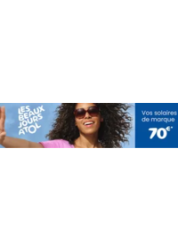 Prospectus Les opticiens Atol CLUSES 11 grande Rue : Vos solaires de marque 70€