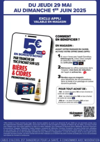 Prospectus Carrefour BOURGES : OFFRE EXCLUSIVE APPLI : BON D’ACHAT BIERES ET CIDRES