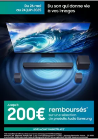Prospectus Boulanger Rezé : Jusqu'à 200€ remboursés sur une sélection de barre de son Samsung