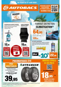 Prospectus autobacs Lognes : PNEUMATIQUES ÉTÉ
