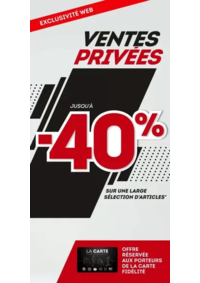 Prospectus Sport 2000 BAUME LES DAMES : Ventes Privées du 18 au 24 juin 2025 avec des remises de -20% à -40%