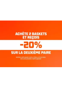 Prospectus Foot Locker Thiais : Achète 2 paires de baskets et profite de -20 % sur la 2e.
