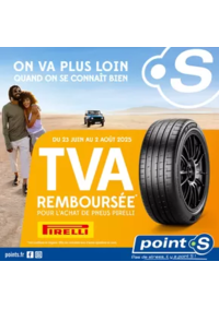Prospectus Point S CORPS NUDS : Jusqu'au 2 août, Point S vous rembourse la TVA pour l'achat de pneus Pirelli !