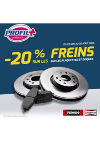 Prospectus Profil + SEMEAC : Du 23 juin au 30 août 2025, profitez de -20% sur les plaquettes et les disques chez Profil Plus* !
