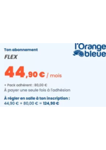 Promos et remises  : 44,90€ par mois pour toute souscription d’un abonnement sans engagement, dans les clubs l’Orange bleue participants