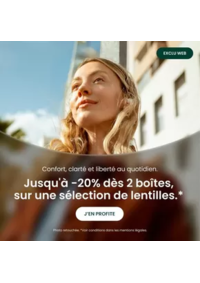 Prospectus Général d'Optique PAU : Jusqu'à -20% dès 2 boîtes, sur une sélection de lentilles.