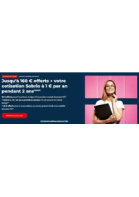 Prospectus Société Générale ROQUEFORT-SUR-SOULZON : Jusqu'à 160 € offerts + votre cotisation Sobrio à 1 € par an pendant 2 ans