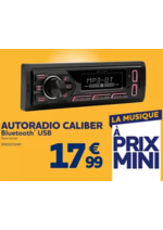 Promos et remises  : Autoradio sans tuner radio CALIBER RMD035MP Bluetooth&Sans mécanique CD/DVD