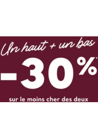Prospectus Jennyfer PARIS 36 bld rochechouart : Un haut + un bas -30 % sur le moins xher se deux