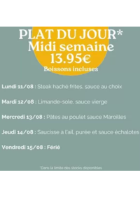 Prospectus Crocodile Lille - Englos : Plat Du Jour