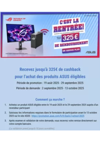 Prospectus Boulanger Toulon : OFFRE ASUS jusqu'à 325€ REMBOURSÉS sur une sélection de produit gaming