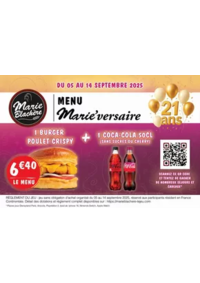 Prospectus Marie Blachère Maubeuge - C.C. Carrefour : Menu Marie’Versaire