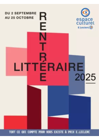Prospectus Espace culturel E.Leclerc BOURG EN BRESSE : GUIDE RENTREE LITTERAIRE