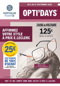 Prospectus Optique E.Leclerc MENNEVAL-BERNAY : Optidays Rentree
