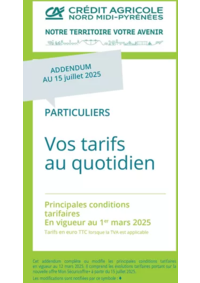 Prospectus Crédit Agricole Saint-Saulge : Particuliers Vos tarifs au quotidien