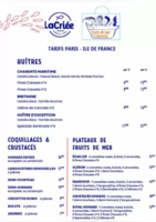 Huîtres & Fruits de mer Menu - La Criee