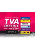 Promos et remises  : TVA OFFERTE POUR L'ACHAT DE PNEUS* !